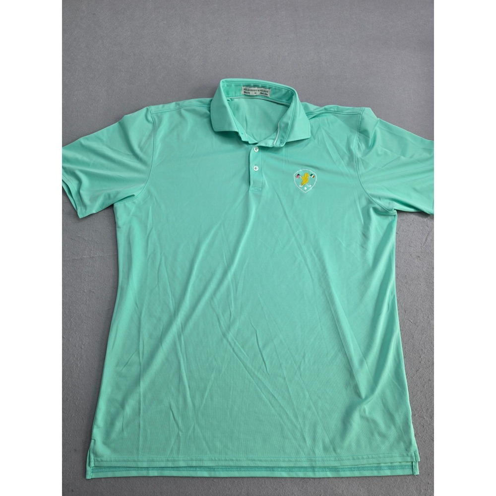Holderness & Bourne Polo Shirt Mens XL Mint Green Stretch Logo Golf Performance - Picture 1 of 8